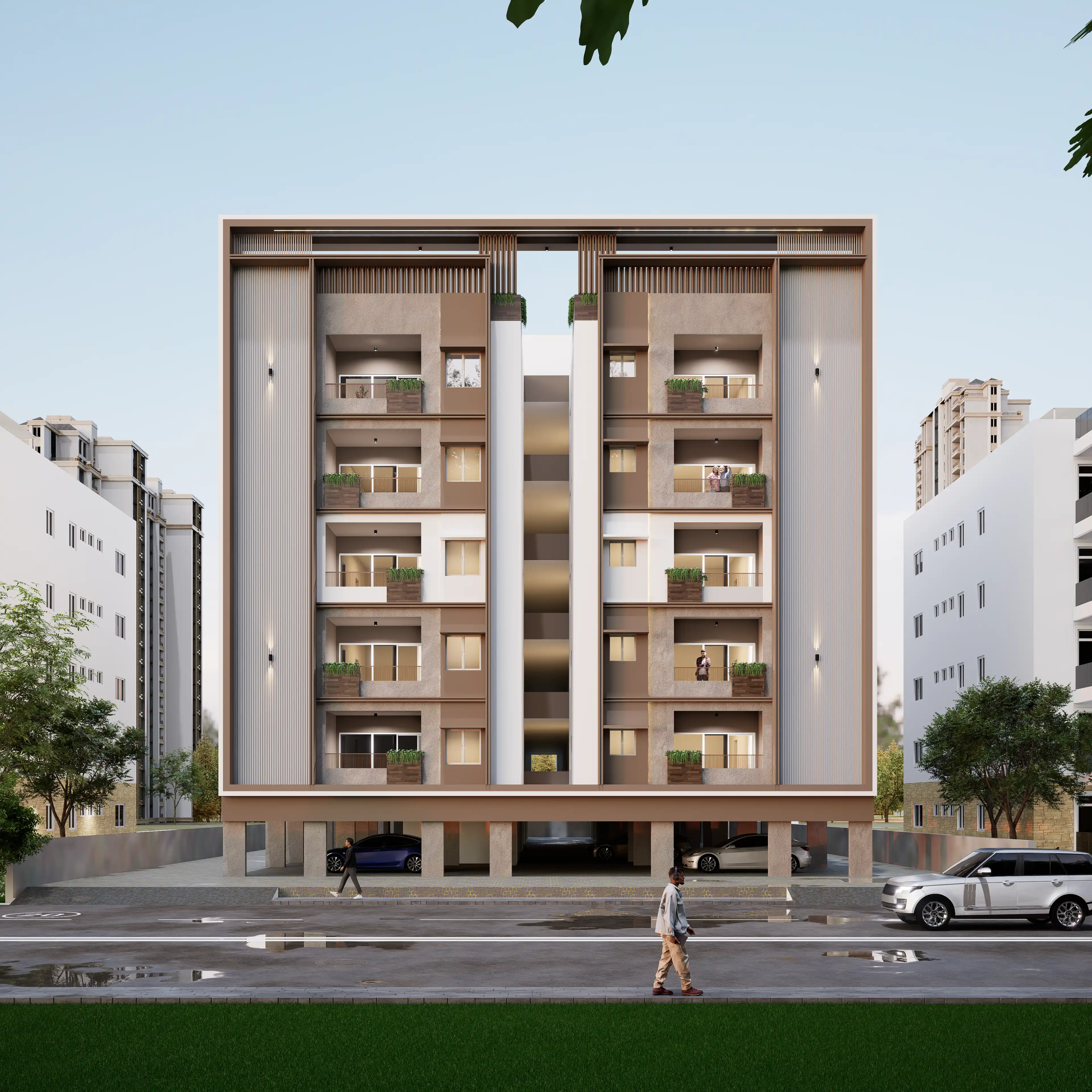 2BHK & 3BHK Apartment Side Elevation View – Morais City Luxe Trichy